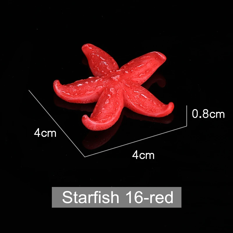 16 Star red Милый Искусственный аквариум из смолы, мини-коралл, украшение для аквариума, многоцветные декоративные украшения, коралловый камень, морская звезда - Цвет: 16 Star red
