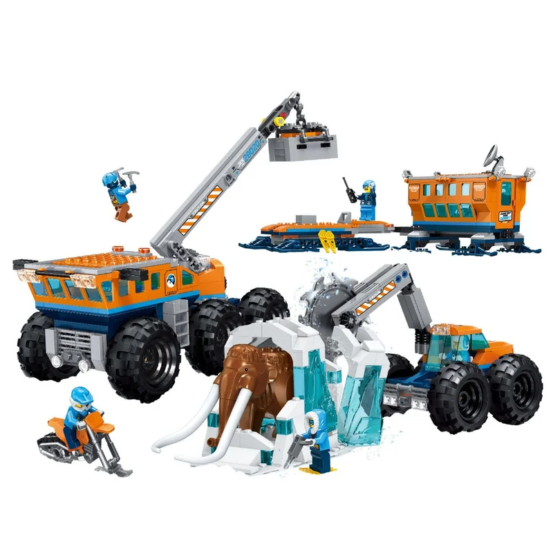 

Hot City Set Arctic Exploration Mobile Base Compatible with Legoinglys City Model Building Block Bricks Toys Children Gift