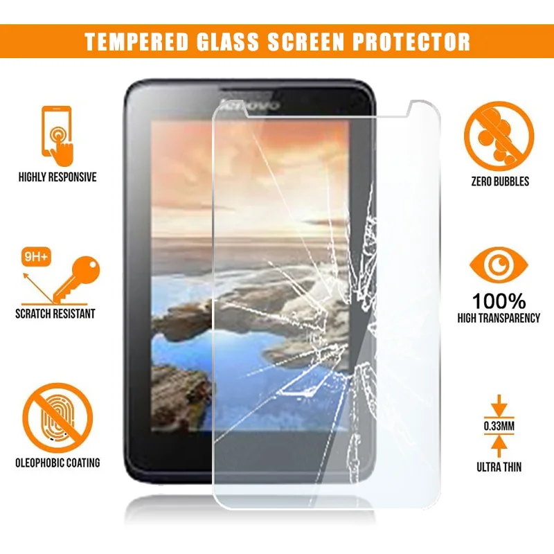 

Screen Protector for Lenovo Tab A7-50 A3500 7.0" Tablet Tempered Glass 9H Premium Scratch Resistant Anti-fingerprint Film Cover