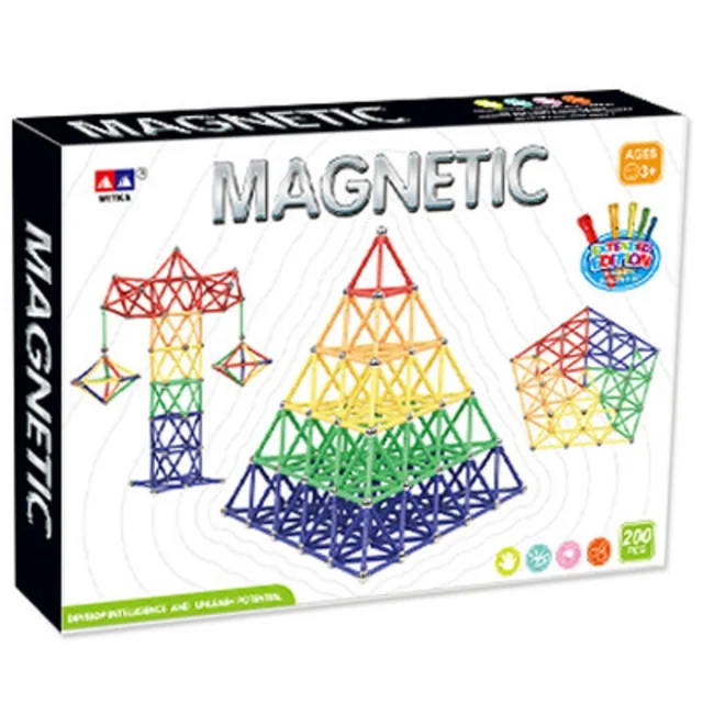 Doki Toy 99/120/130pcs set 58mm Long Magnet Sticks Magnetic Building Blocks Construction DIY Magnetic toys For Kid Children 5