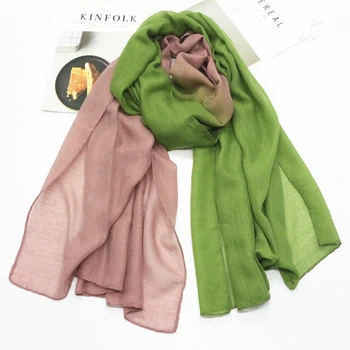 

Women ombre plain scarf voile scarves shawl Muslim hijab wrap