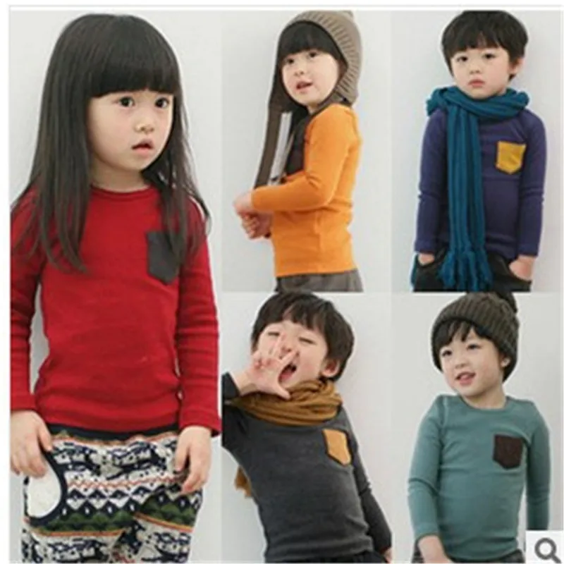 

Otoño bebé camiseta para niños niñas niño pequeño niños camisetas de manga larga suave sólido niños ropa Camisetas Bebé niñas camisetas de algodón