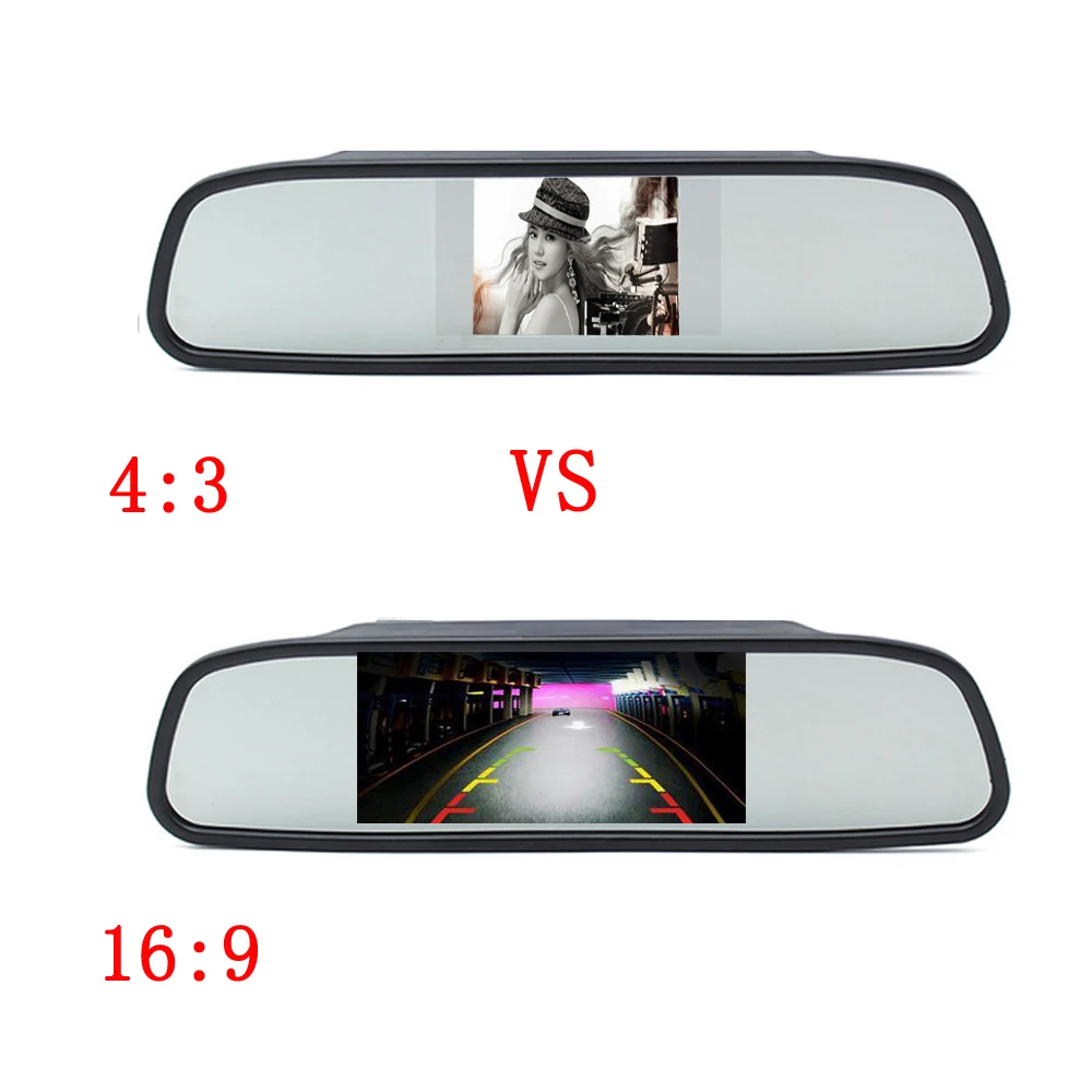 Podofo Car Dvr Camera Auto 4.3" Car Rearview Mirror Monitor Video Auto Parking Kit 4 LED Night Vision Reversing Car-styling