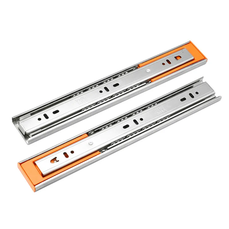 

10 "-22" stainless steel drawer sliders soft closing drawer three section sliding rail cabinet sliders furniture fittings