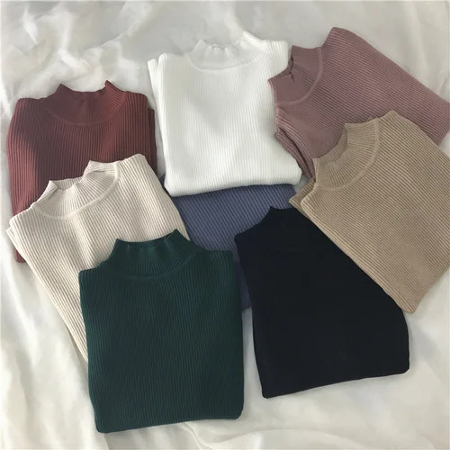 

Women Botton Sweater Plus Solid Long Sleeve Women Sweater Knitwear 2019 Fashion Tide