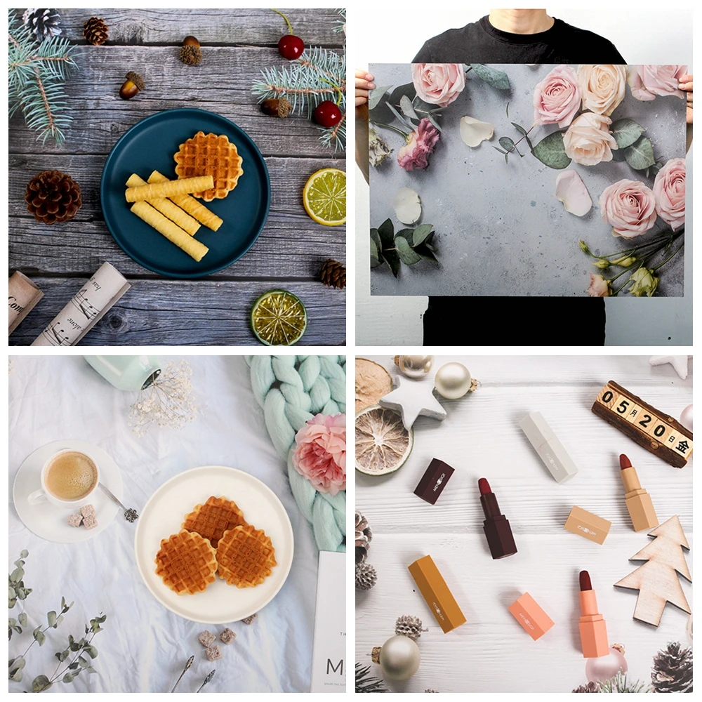 

57*42cm 3D Double Sided Pattern Photography Background Paper Board Shoot Props Decoration Woodgrain Texture DIY Desktop Shooting