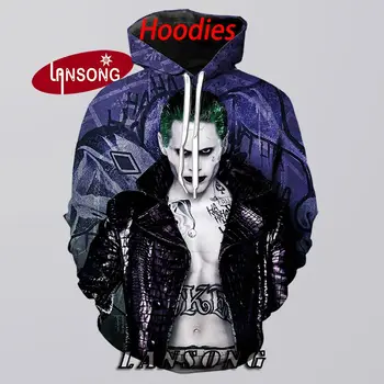 

hoodies 3d print harajuku coat men weashirts/pants suicide squad joker jacket men short home clothes men hip hop streetwears