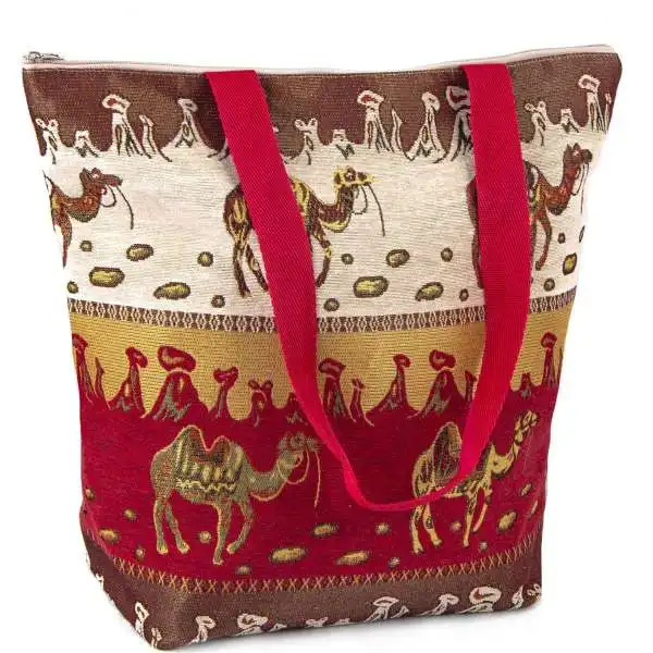 

DesingONB Daily, Beach Shoulder and Arm Women's Bag, Tapestry Fabric Authentic Colorful Patterned Zipper Clothing Accessory Gift