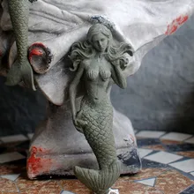 Винтажная Русалка из смолы украшения сада наружные миниатюрные сказочные украшения