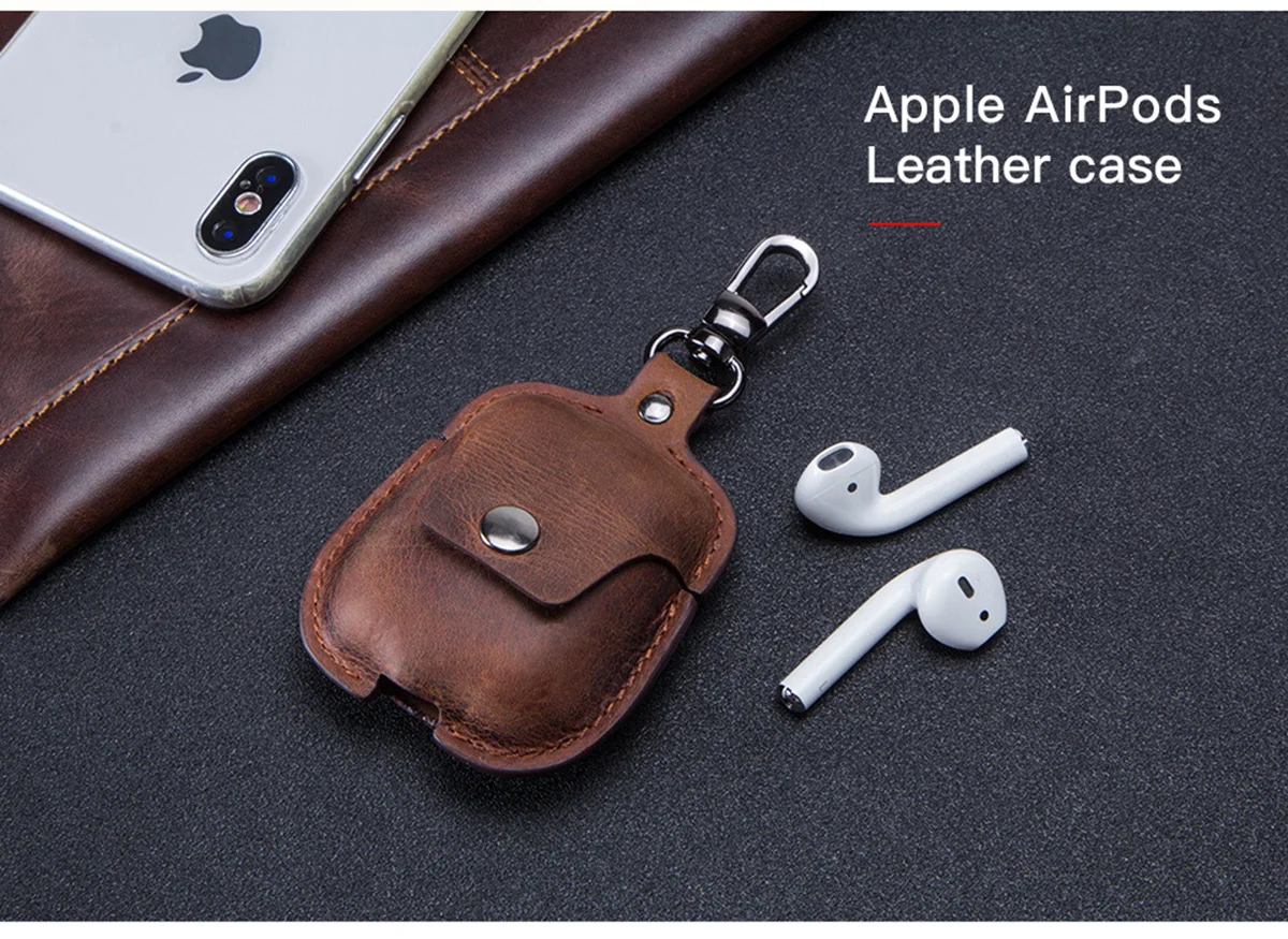 Роскошный чехол из натуральной кожи для Apple, гарнитура для airpods, защитный чехол для Air Pods, беспроводной чехол для наушников