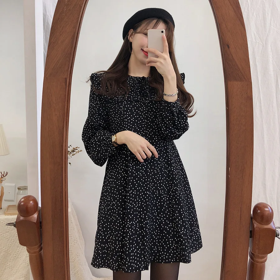 

Black Dress Women Spring Fall Dresses Woman Boho Autumn Female Vintage Dress Party Long Sleeve Korean Fashion Clothing Vestido