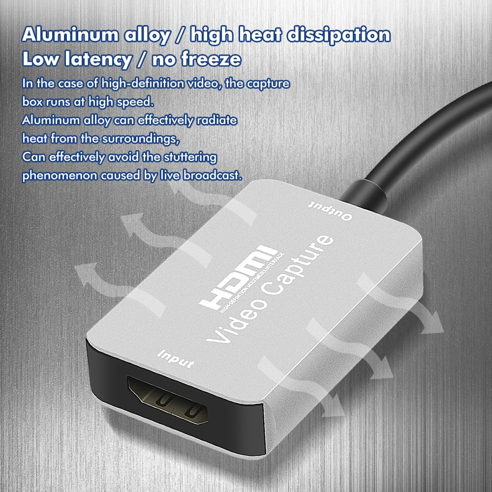 HD 4K 1080P Video Capture Card USB 2.0 HDMI Video Grabber Record Box for PS4 Game DVD Camcorder Camera Recording Live Streaming