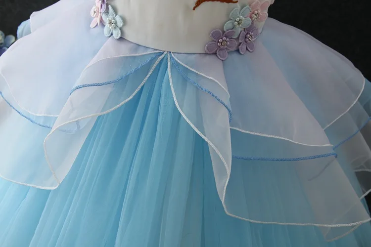 Платье для девочек 3 предмета, Детские платья для девочек с единорогом вечерние платья детское платье принцессы костюм на Хэллоуин для малышей 3, 4, 5, 6, 7, 8, 9, 10 лет