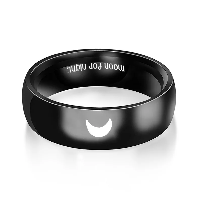 AsJerlya Stainless Steel Couple Rings Sun For Morning Moon For Night Ring For Women Men Couples Ring Jewelry Accessories кольцо 3