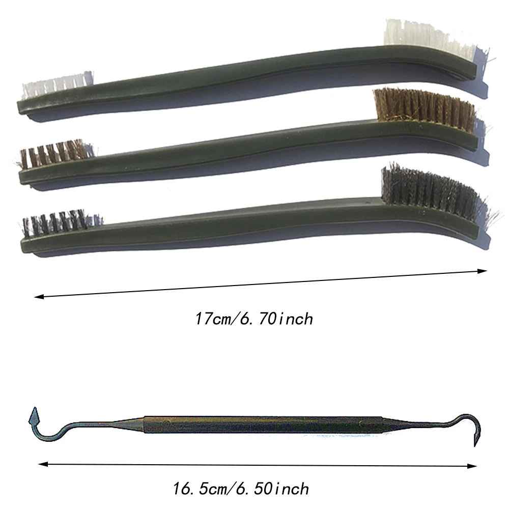 9 шт./компл. пистолет набор чистящих средств для ухода за набор 3 Латунь Сталь нейлоновая щетка+ 6 Нержавеющая сталь нейлон Палочки Тактический винтовка пистолет инструмент для очистки пистолета