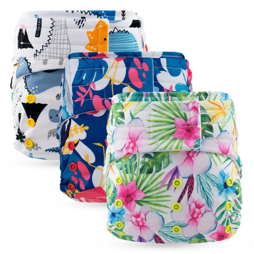 Pañal de bolsillo con gancho y bucle, tela de ante interior impermeable lavable, pañal reutilizable para bebés de 4-16kg, n. ° 3, novedad de 11,11