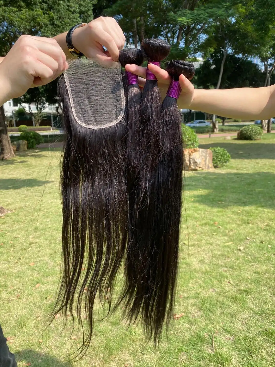 

Paruks Virgin Human Hair Middle Part Closure 150% Density Swiss Lace Remy Hair Natural Color Straight Hair Lace Closure 12"-20"