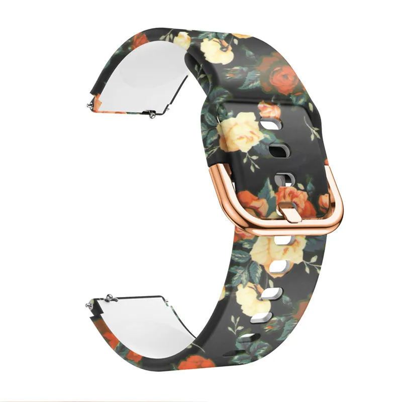 18mm silicone watchbands For Garmin vivoactive 4S bracelet smart sport strap cute Cartoon flower soft Watchstrap Leopard 20mm 22