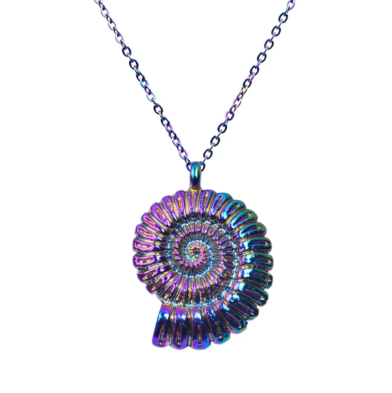 Rainbow Bronze Cute Shell Snail Conch Pendant Necklace For Women Men Accessories Short Chain Collar Choker Vintage Necklace 18" 5
