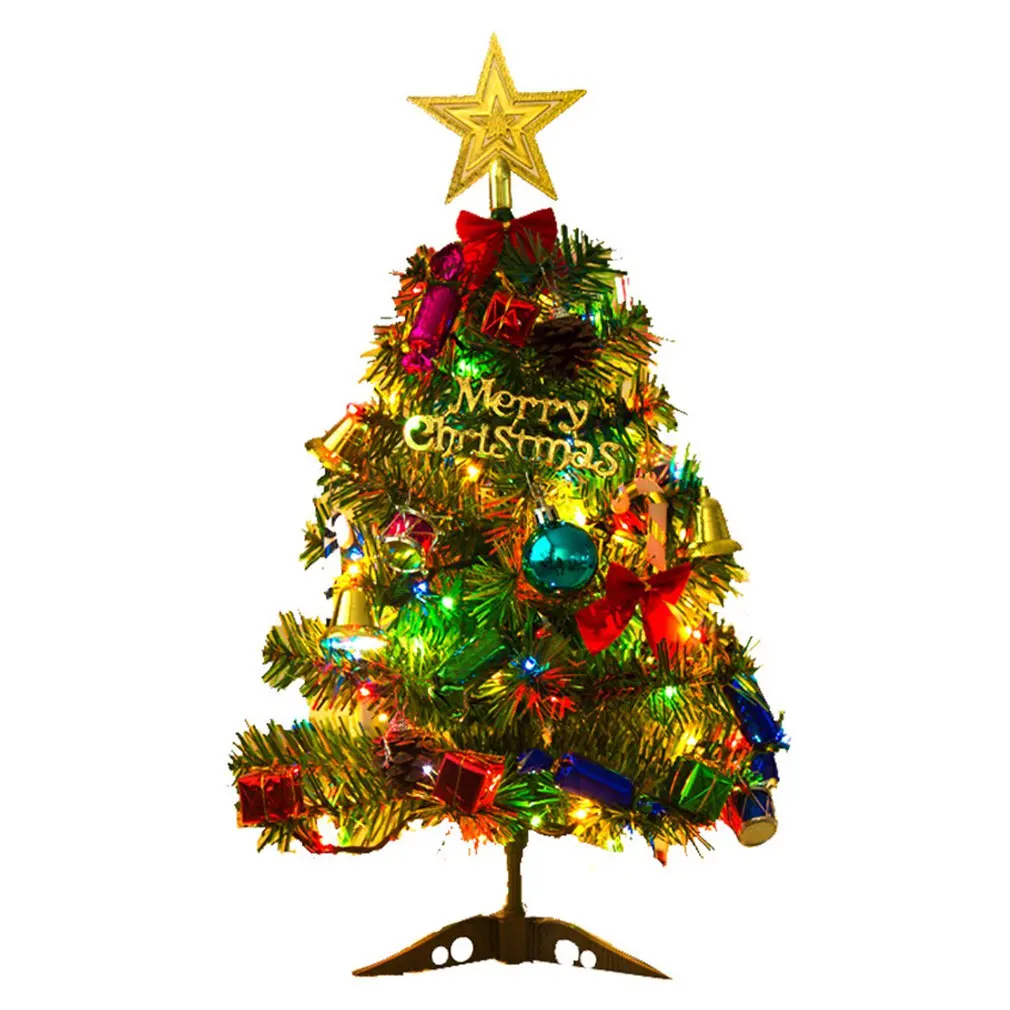

50cm Mini Decorative Christmas Tree Lighted Christmas Decoration Desktop Luminous Christmas Tree Home Mall Ornament