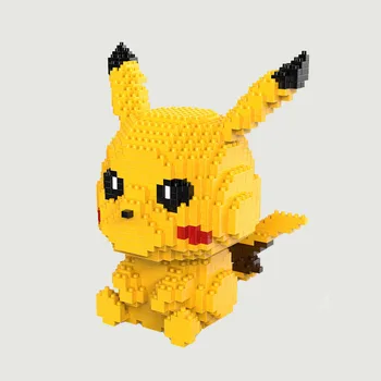 

Pikachued Mini Building Blocks Bulbasaur Eevee Brick Cartoon Character Squirtle Model Educational Game Figure Toys for Children