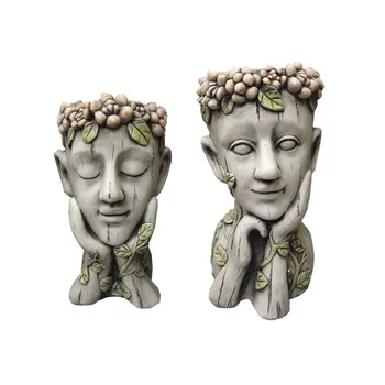 

EUROPEAN RETRO MEDITATION HUMAN HEAD FLOWER POT GODDESS ART POT PLANT POT OUTDOOR GARDEN ROOM STUDY HALLWAY DECORATIONS R2936