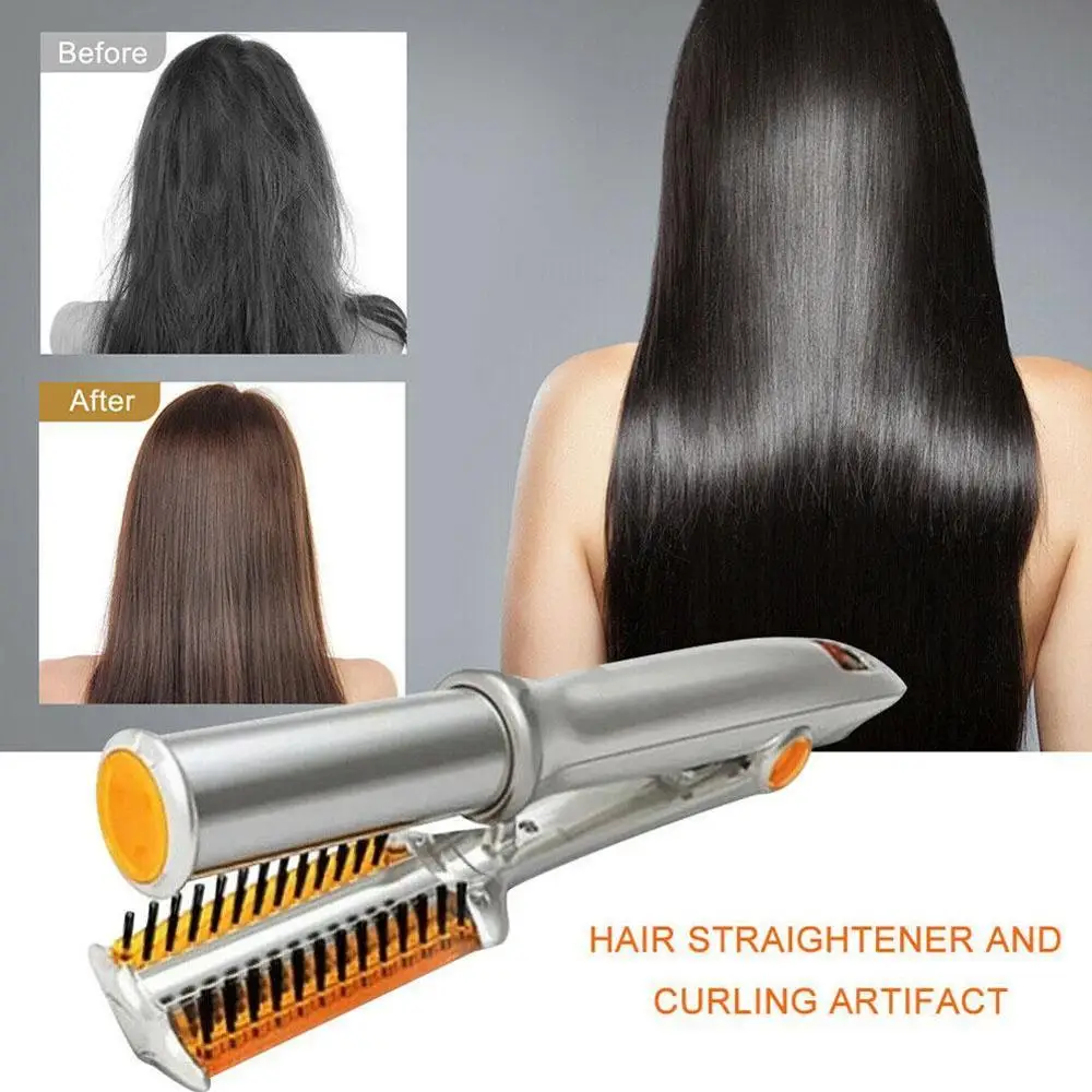 hair straightener with rolling cylinder