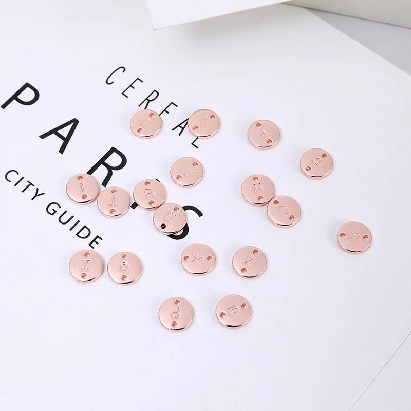 

A--Z26 Letter/Set 10mm Round Letter Pendant Initial Beads Alloy Accessories Double-sided Letter Pendant Suitable for Bracelet Ne