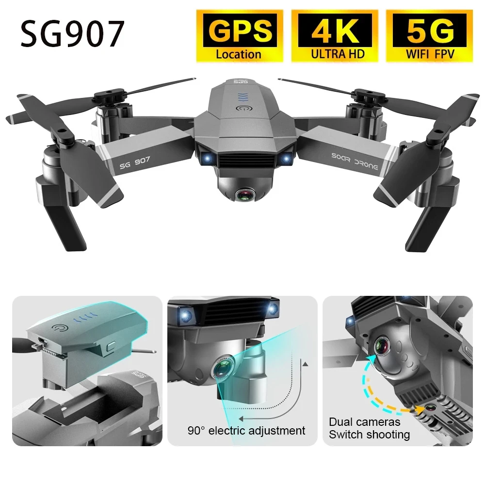 Buy ZLRC SG907 Drone 4K GPS HD Drone Camera Wide Angle 5G WIFI FPV RC
Quadcopter Professional Foldable Drones Helicopter