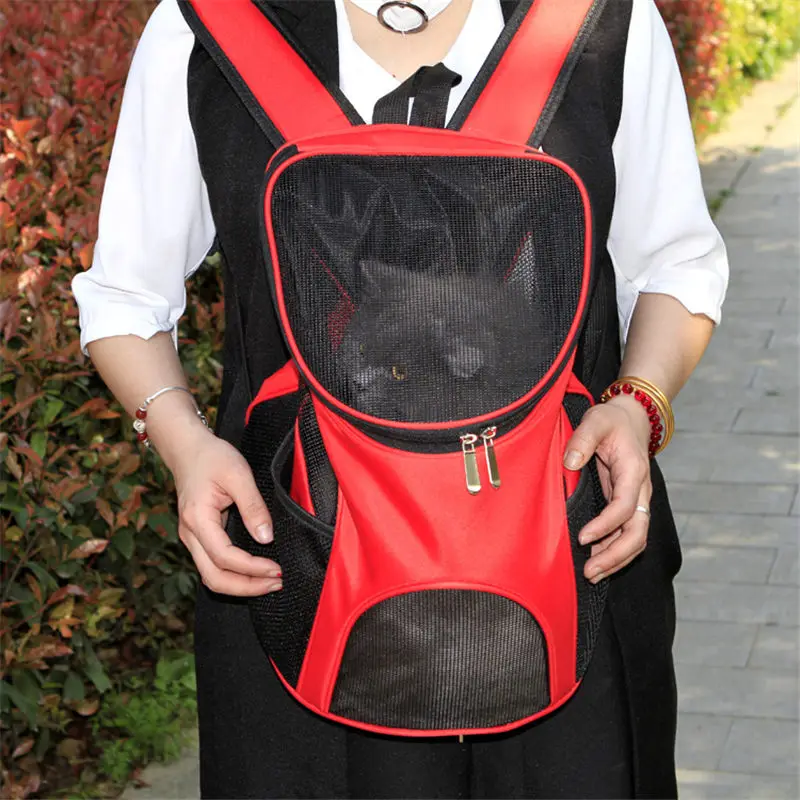 

Portable Pet Cat Dog Carrier Bag Breathable Mesh Outdoor Travel Pets Carrying Double Shoulder Backpack For Small Dogs Animals