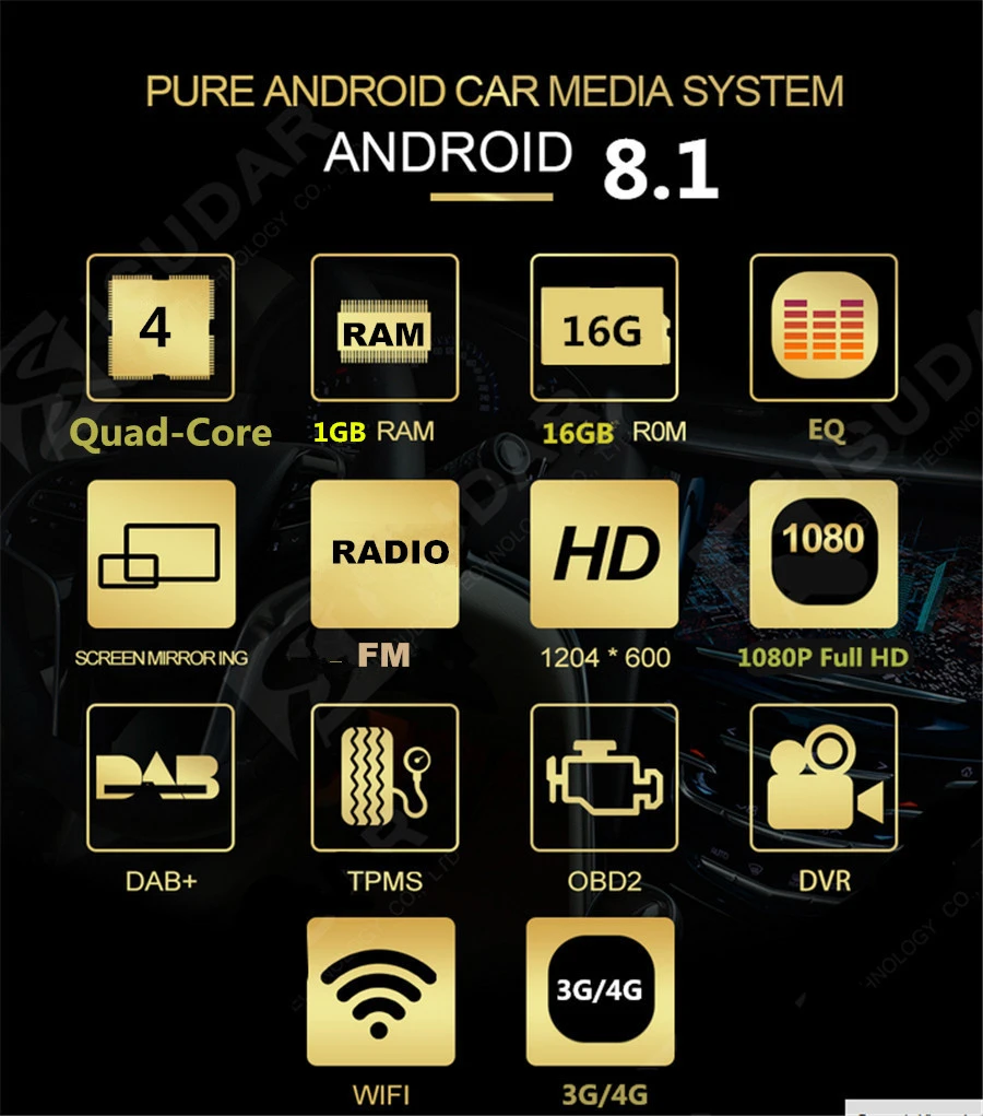 1Din Регулируемая " Android 8,1 1080P сенсорный экран автомобиля стерео радио с кнопочной ручкой четырехъядерный ОЗУ 1 Гб ПЗУ 16 Гб gps Wifi 3g 4G