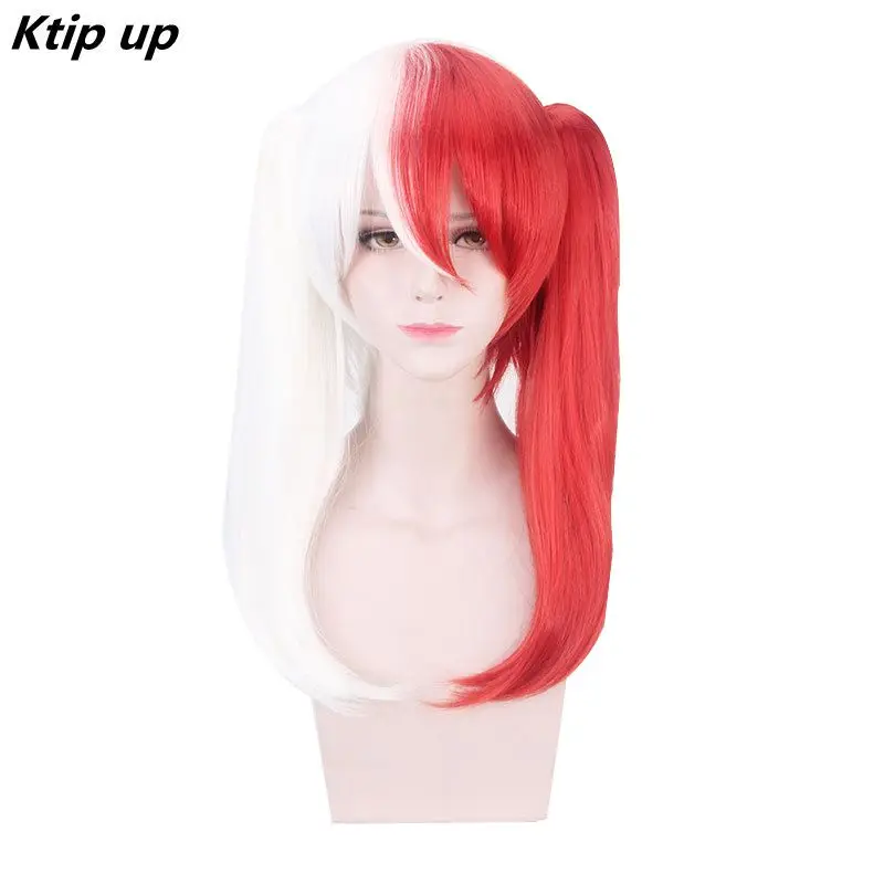 

Ktip Up My Hero Academia Cosplay Long Todoroki Shoto Headwear Wig+One Cap