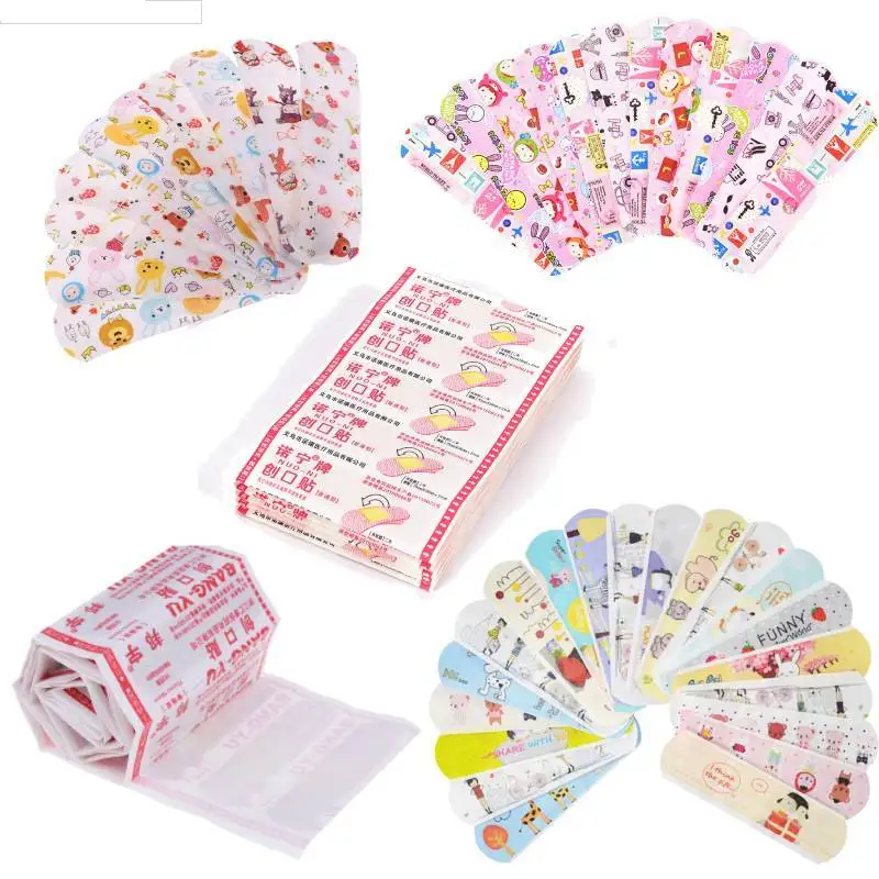 50 Uds adhesivo hemostático vendas transpirable de dibujos animados lindo tirita impermeable botiquín de primeros auxilios para los niños pegatinas vendaje