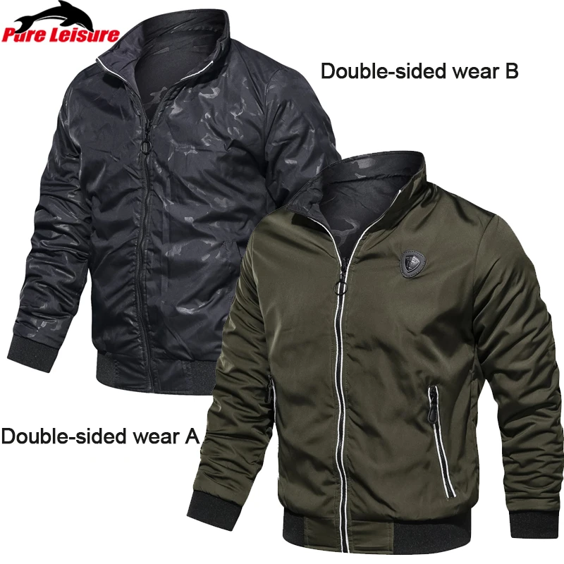 

PureLeisure Double-sided Wear Winter Fishing Outdoor Softshell Jackets Men Military Tactical Hunting Clothes for Fishing Coat
