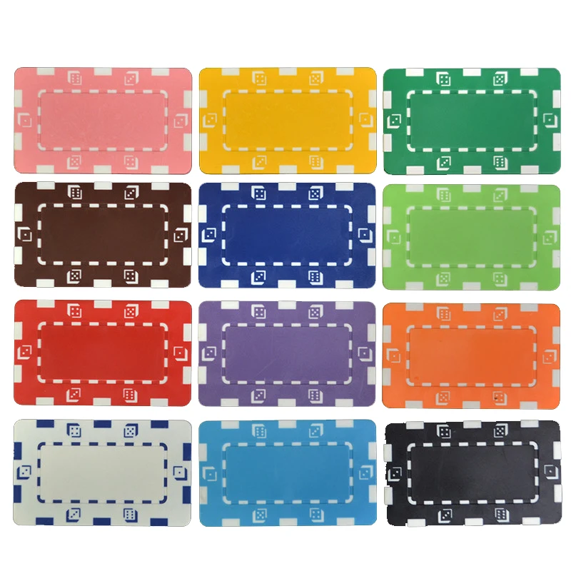 Poker chips ABS Square Texas Hold'em Poker Chips Set Casino Metal Coins 10PCS/LOT
