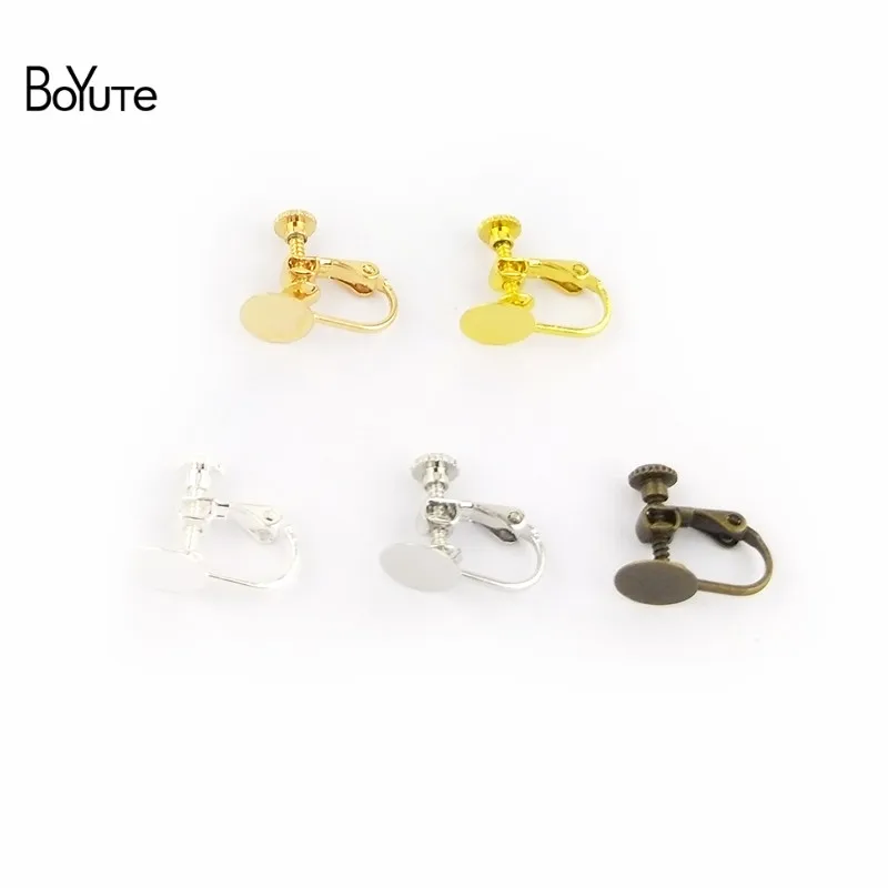 BoYuTe 10PCS 5 Colors Metal Brass 1417MM Clip Earrings with 8MM Base Diy Earrings Jewelry Parts Accessories (3)