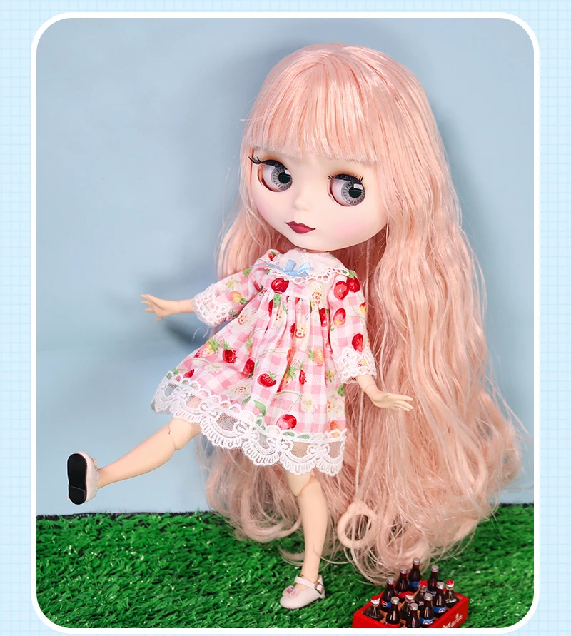 Jenifer – Premium Custom Neo Blythe Doll with Pink Hair, White Skin & Matte Cute Face 1