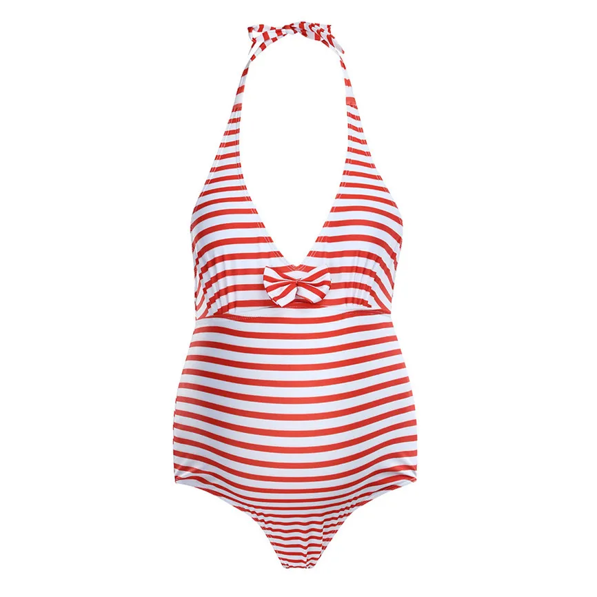 

Pregnancy Swimsuit Women Maternity Stripe Bikini Sexy Sling Backless Swimwear Summer Bandage Bathing Suit Pregnant Beachwear