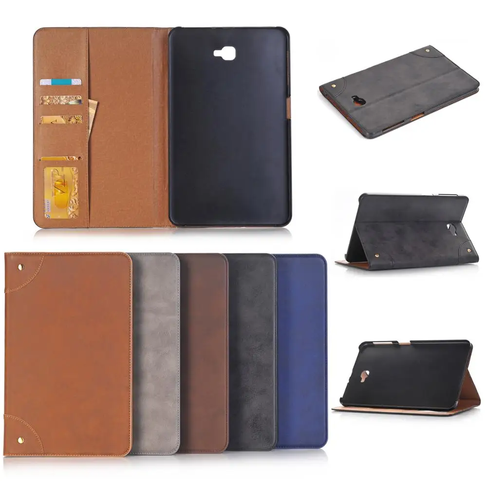 Retro Book PU Leather PC Cover Case For Samsung Galaxy Tab A 10.1 2016 T580 T585 Smart Flip Stand Card Holder Tablet | Компьютеры и