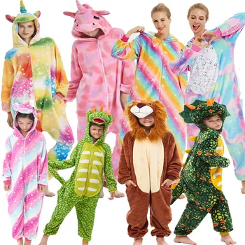 

Halloween Cosplay Costume Party Clothes Women Flannel Unicorn Pajamas Teenager Kigurumi Rainbow Pijamas Unicornio Pijaams Sleep