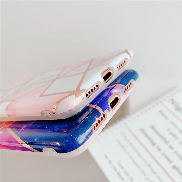 HXM покрытие геометрический мрамор чехол для телефона для huawei P30 P20 Lite Pro mate 20 Pro глянцевый мягкий IMD роскошный чехол на заднюю панель телефона
