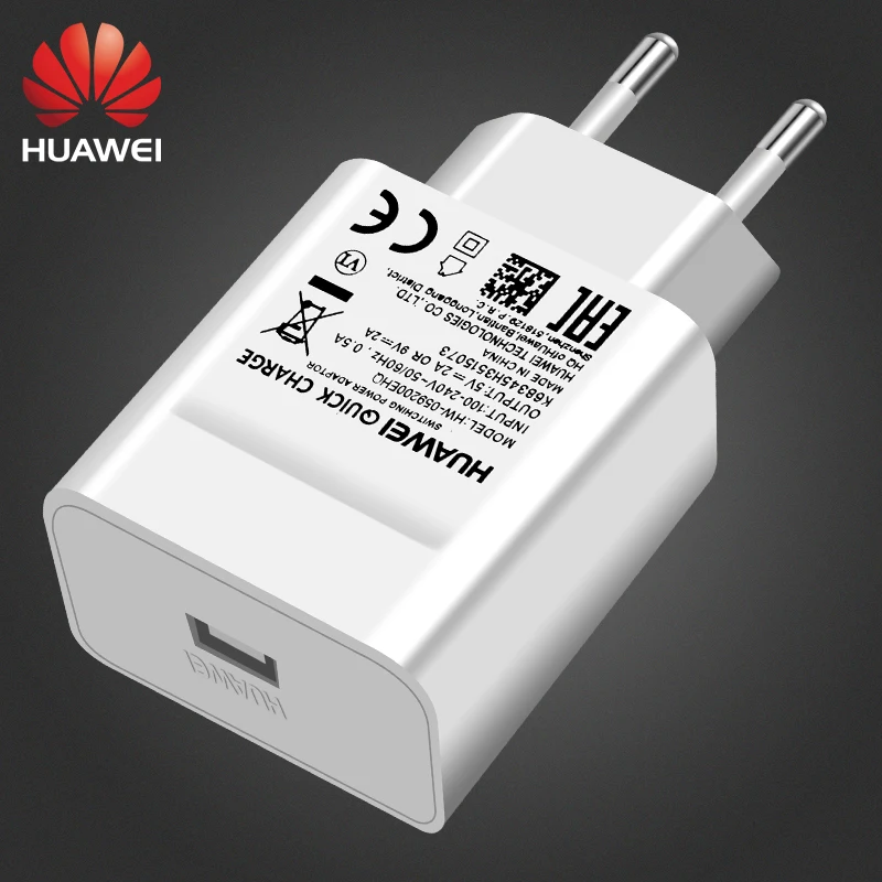 Huawei подлинное быстрое зарядное устройство 9V 2A QC 2,0 быстрое зарядное устройство USB адаптер Micro кабель для P8 P9 Plus P10Lite Honor 8 9 Mate10 Nova 2i 3 - Тип штекера: Only EU Charger