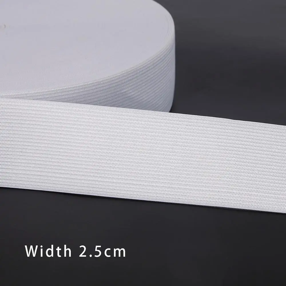 Black and White Elastic Nylon Webbing for Clothing and Sewing Accessories - 5 Yards