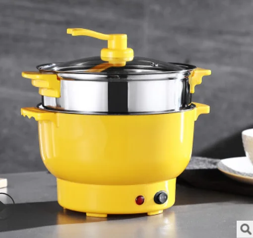 Yellow Steamer Мультифункциональная рисоварка DMWD, электрическая сковорода, кастрюля для приготовления лапши, яичный омлет, сковорода, мини-Сковорода, пароварка для приготовления пищи, суповый нагреватель - Цвет: Yellow Steamer