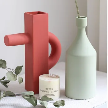 

Simple Art Ceramic Vase Decoration Home Wine Office Desktop Irregular Dried Flower Flower Container Home Furnishing Accessories