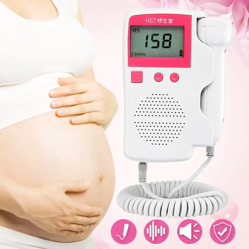 

Pocket Doppler Fetal Heart rate Monitor Home Pregancy LCD Display Prenatal Baby/Fetal Sound Heart Rate Detector No Radiation