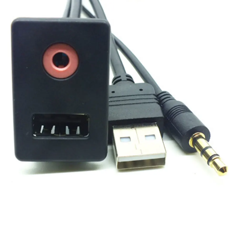 AUX+ USB переключатель гнездо универсальная приборная панель USB удлинитель автомобильный аудио модификация прочный AUX переключатель гнездо