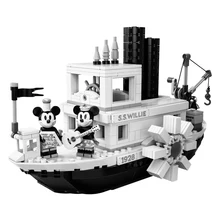 16062 идеи серии Steamboat Вилли Микки Модель корабля строительные блоки наборы 842 шт кирпичная игрушка подарок совместимые идеи 21317