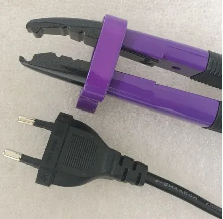 TIP-A Purple-EU plug Salone мини-утюжок для наращивания волос красного цвета, соединитель для сплавления кератиновых инструментов, Регулируемый температурный терморазъем - Цвет: TIP-A Purple-EU plug