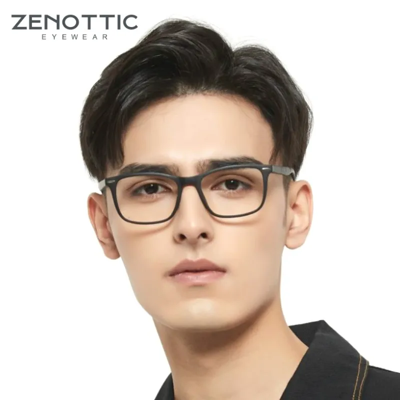 

ZENOTTIC Acetate Anti Blue Light Glasses Frame Rectangular Full Rim Computer Gaming Optical Eyewear Myopia Protection Eyeglasses